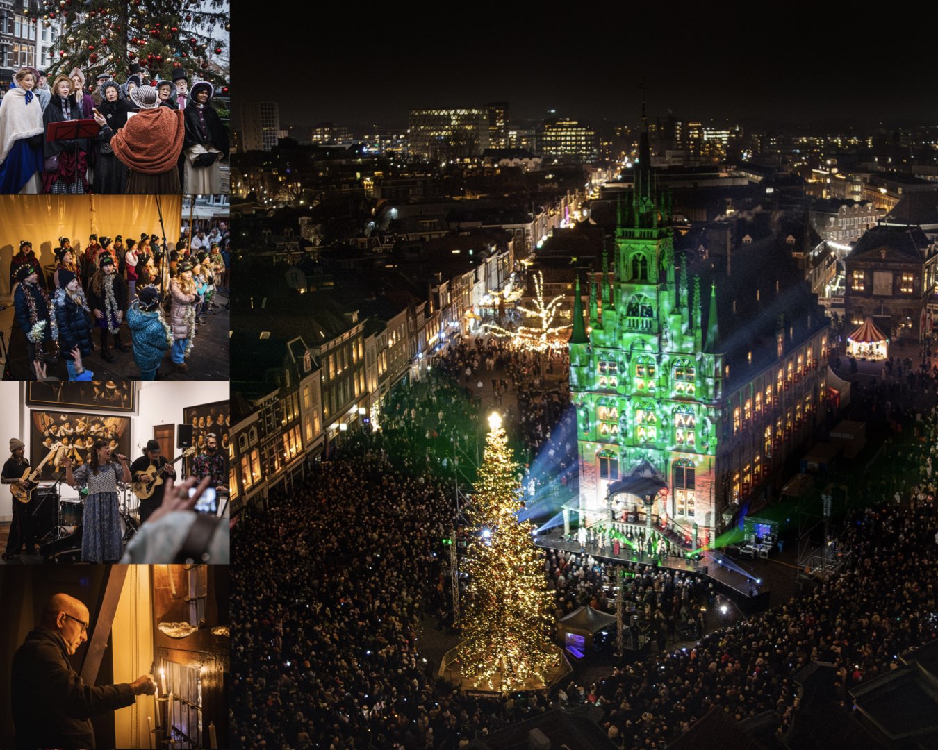 Levende Kerststal met volledige bezetting en pony en kip